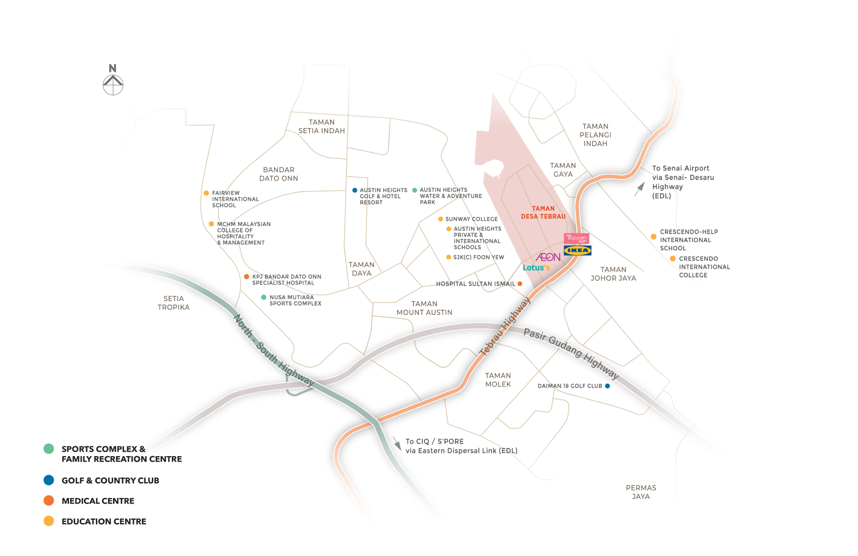 desa tebrau location map