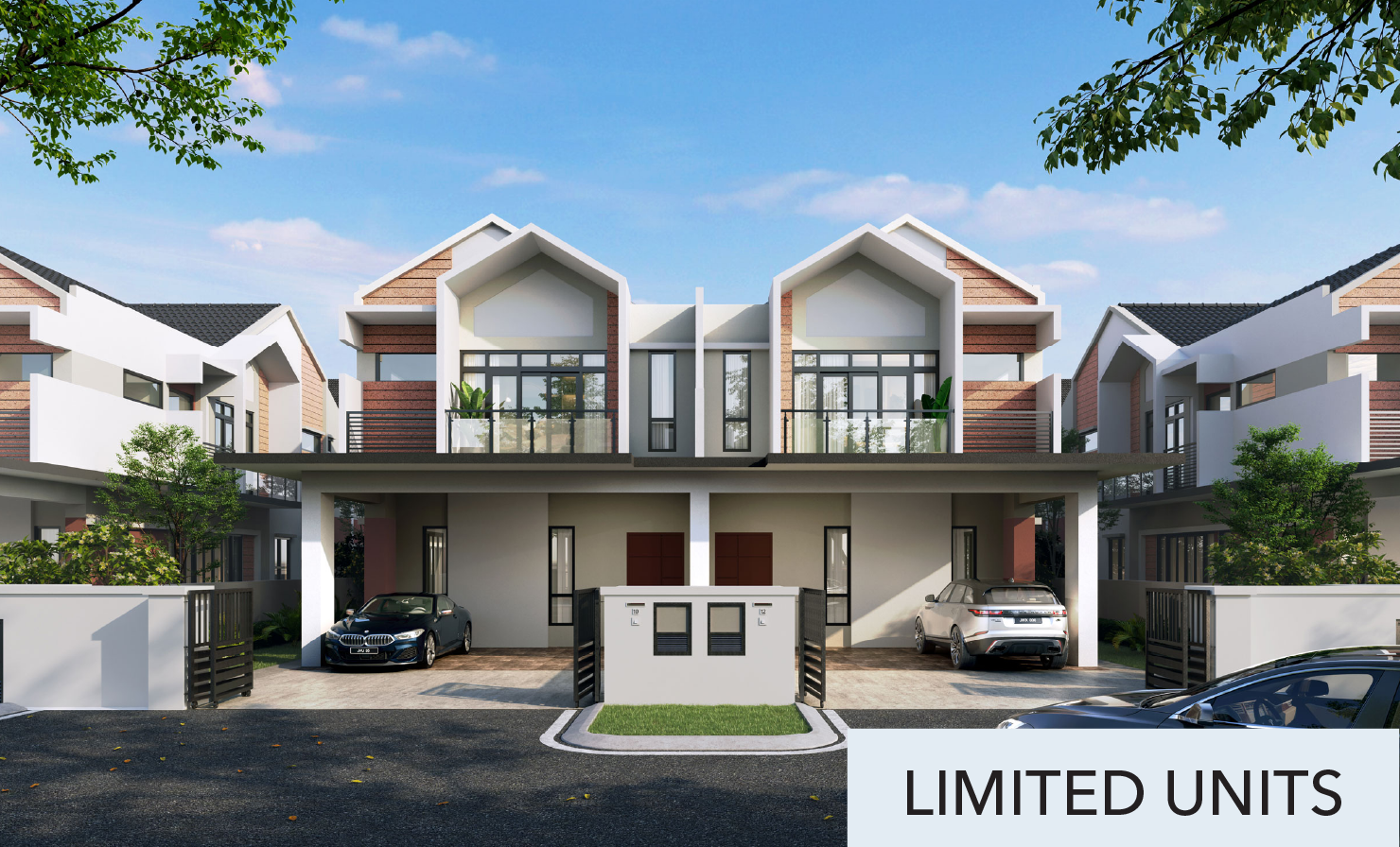 Harp cluster homes exterior view in Taman Desa Tebrau